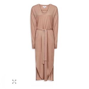 REISS Cleo Jersey Midi Dress Wool Blend Dolman sleeves Tie Waist NWT Small